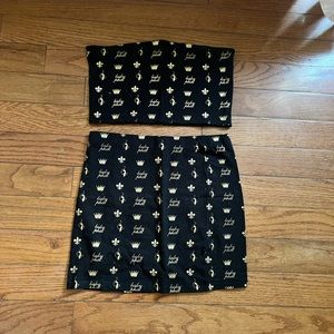 Womens two piece top and skirt